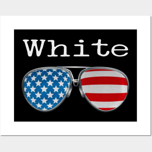 PILOT GLASSES USA WHITE FLAG Wall Art by SAMELVES